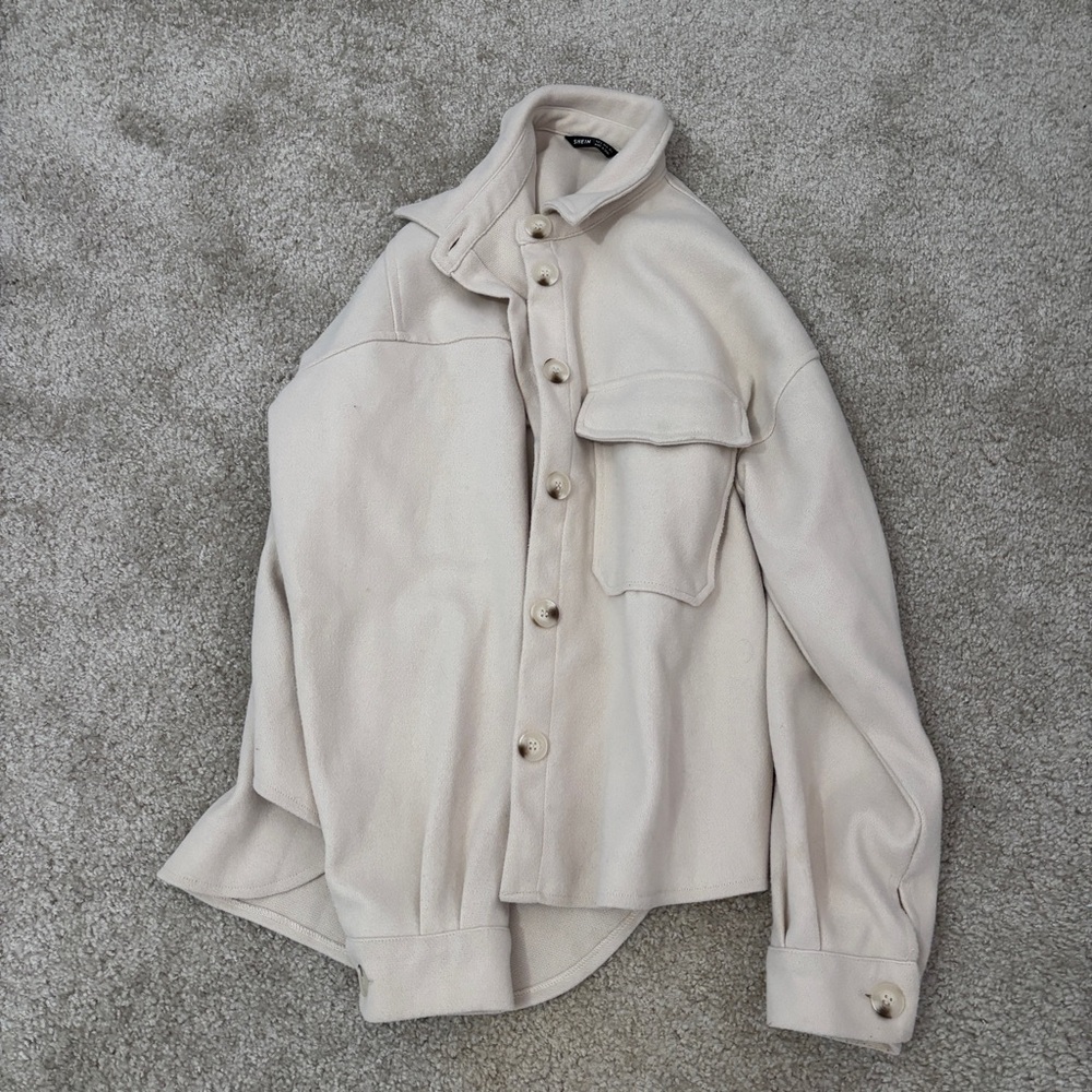 Cream Button-Up Shacket